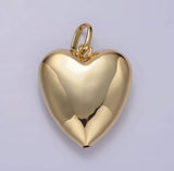 Le ParaHeart puffy large silver or 14kt gold necklace