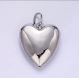 Le ParaHeart puffy large silver or 14kt gold necklace