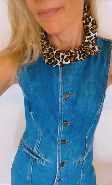 The 'Arabella' leopard frill collar (Women's)