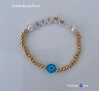 The ‘Goldie’ Pearl Personalised Name Bracelet (made to order)