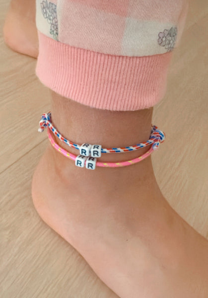 Le Cord Initial anklet (made to order)