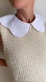 The 'Eloise’ scallop collar in white (women's) - Petite Chou