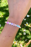 The 'Heart' Pearl Name Bracelet with multi coloured beads (made to order) - Petite Chou