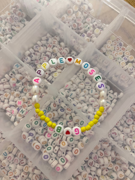 The Yellow 'Pearl' Personalised Name Bracelet (made to order) - Petite Chou