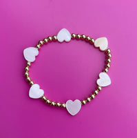 The ‘Ava’ Pearl Hearts Bracelet - Petite Chou