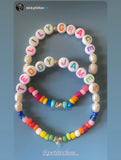 The 'Pearl' Personalised Name Bracelet with multi coloured beads (made to order) - Petite Chou