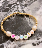 The ‘Goldie’ Pearl Personalised Name Bracelet (made to order) - Petite Chou