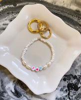 The White 'Pearl' Personalised Name Bracelet (made to order) - Petite Chou